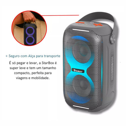 Caixa De Som Portátil Sumay Starbox SM-CSP1312C Cinza