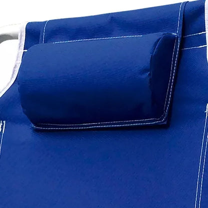 Cadeira De Praia Reclinável Com Bolsa Térmica Azul Até 136kg