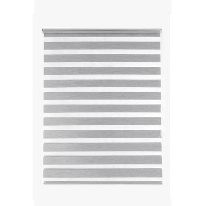 Persiana Janela Rolo Zebra TDuplo 140X160 Cinza Linho Evolux