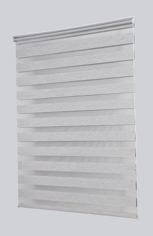 Persiana Janela Rolo Zebra TDuplo 140X160 Cinza Linho Evolux