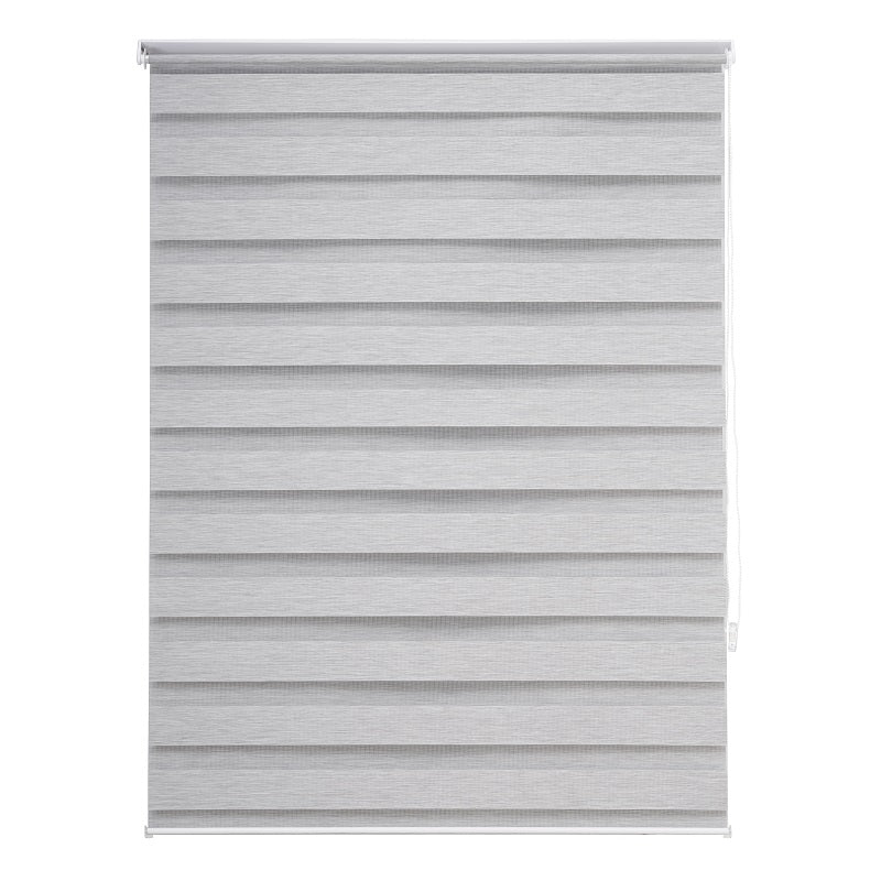 Persiana Janela Rolo Zebra TDuplo 140X160 Cinza Linho Evolux