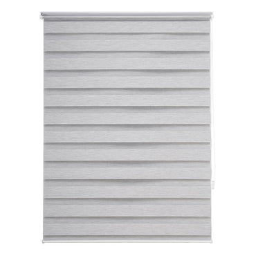 Persiana Janela Rolo Zebra TDuplo 140X160 Cinza Linho Evolux