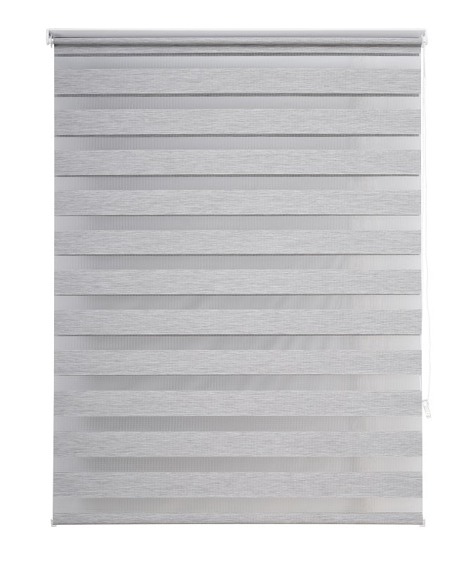 Persiana Janela Rolo Zebra TDuplo 140X160 Cinza Linho Evolux