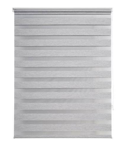 Persiana Janela Rolo Zebra TDuplo 140X160 Cinza Linho Evolux