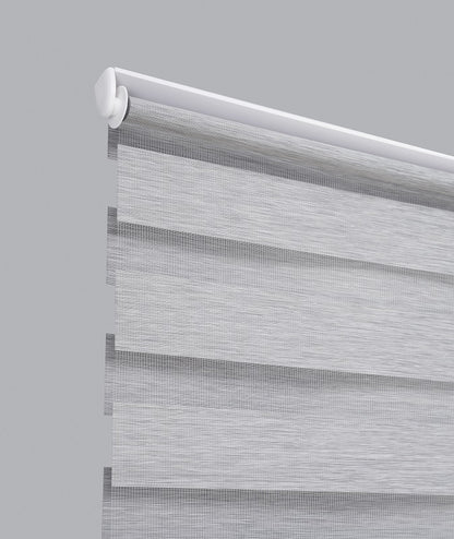 Persiana Janela Rolo Zebra TDuplo 140X160 Cinza Linho Evolux