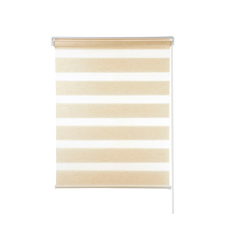 Persiana Janela Rolo Zebra TDuplo 140X160 Bege Linho Evolux