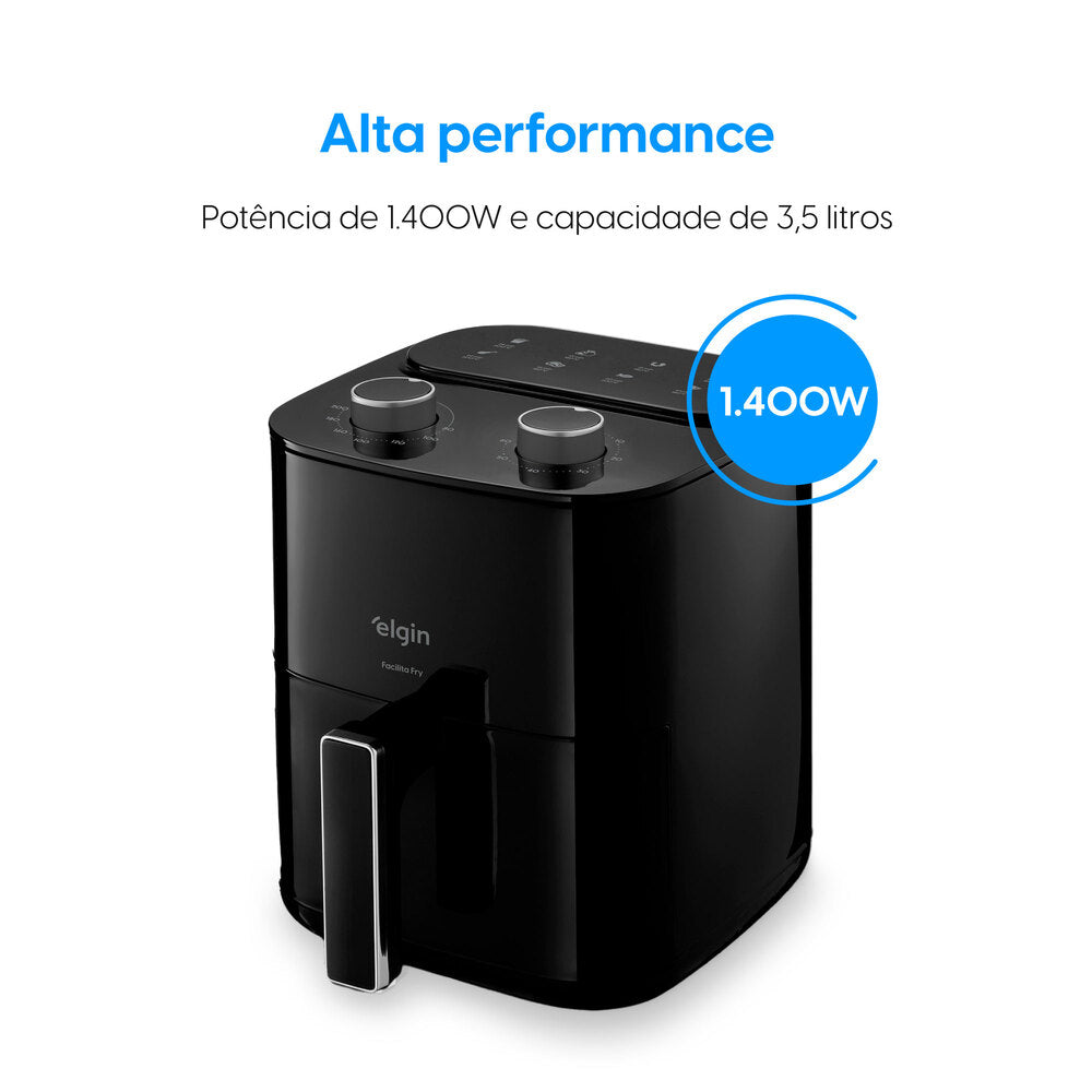Fritadeira Air fryer Facilita Fry 3,5Litros Preta 127V Elgin