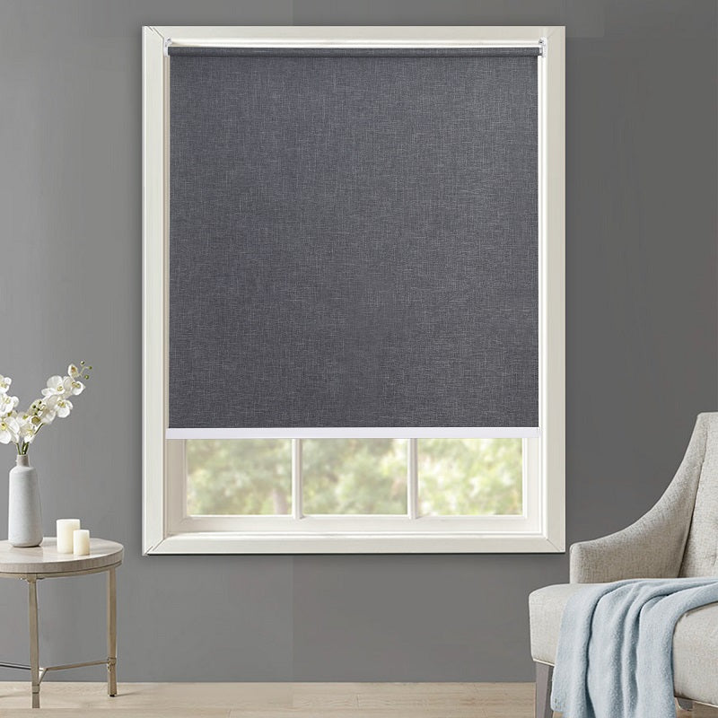 Persiana Bloom Blackout Linho 160x160 Cinza Escuro - Evolux