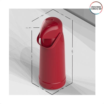 Garrafa Térmica 1.8L Vermelho Latino Magic Pump Termolar