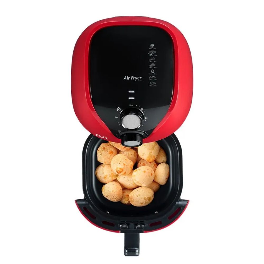 Air Fryer Vermelha 4L 220v Timer Grade Removível GO203 Multi