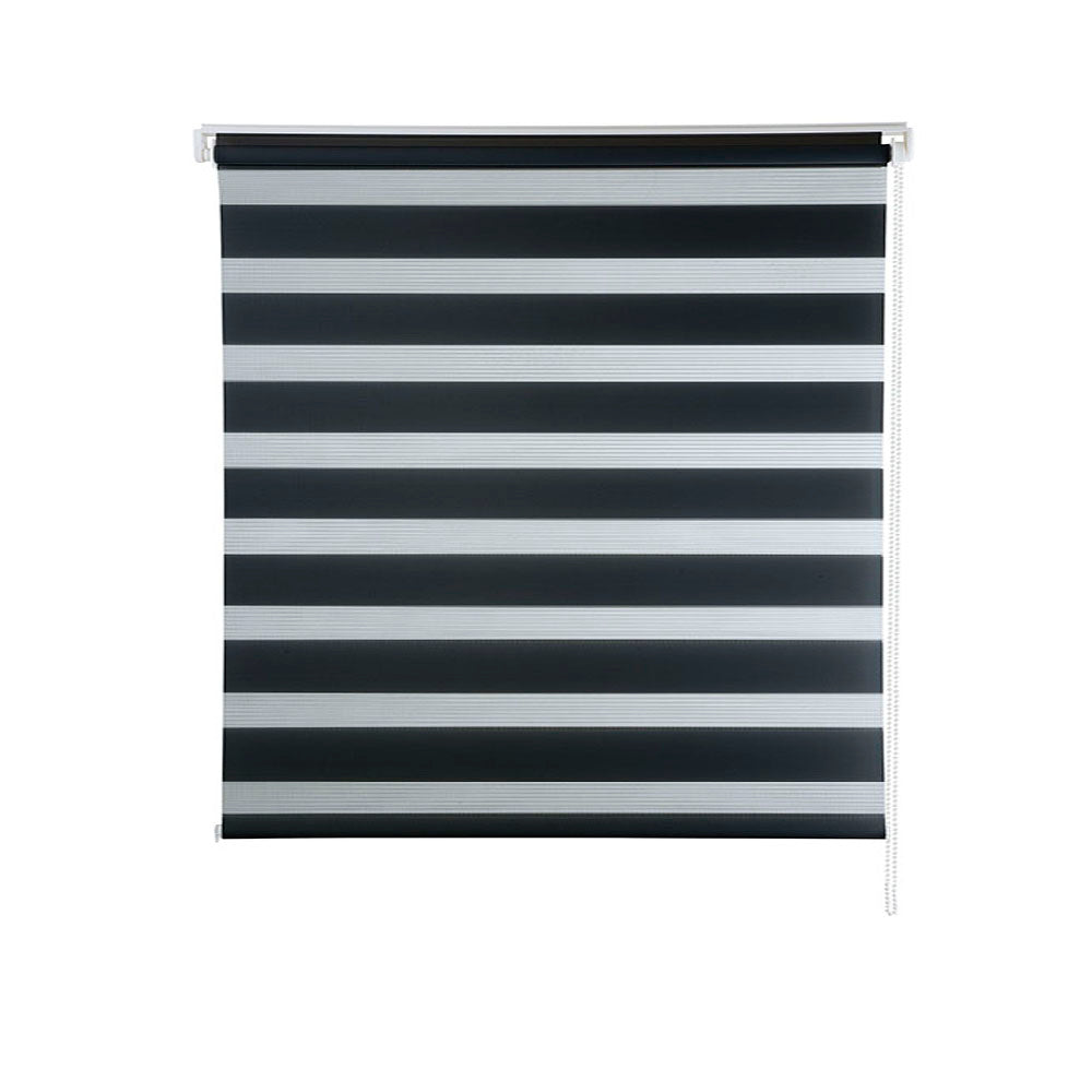 Persiana Janela Rolo Zebra T-Duplo 120X260 Preta Evolux