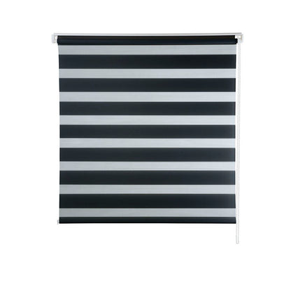 Persiana Janela Rolo Zebra T-Duplo 120X260 Preta Evolux