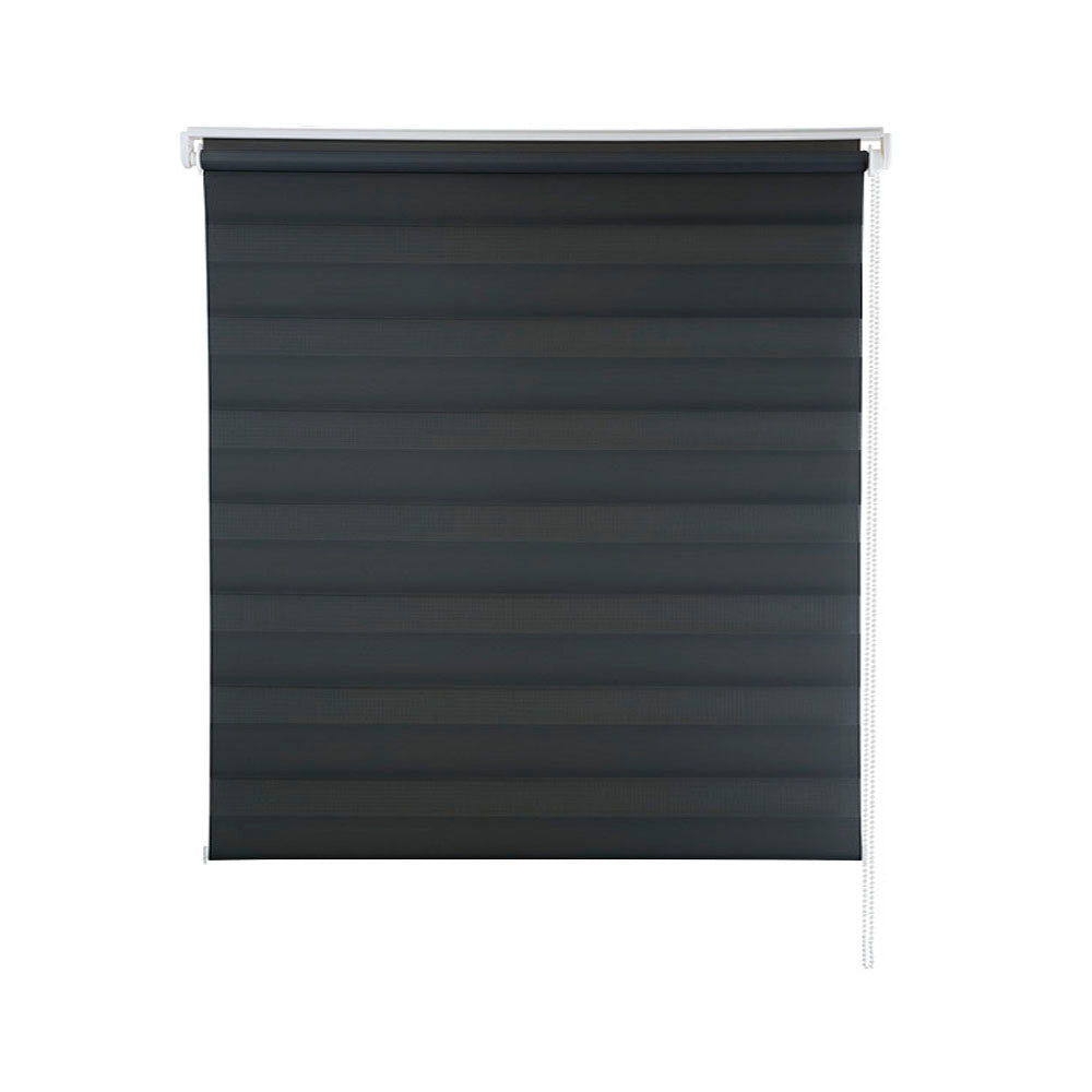 Persiana Janela Rolo Zebra T-Duplo 120X260 Preta Evolux