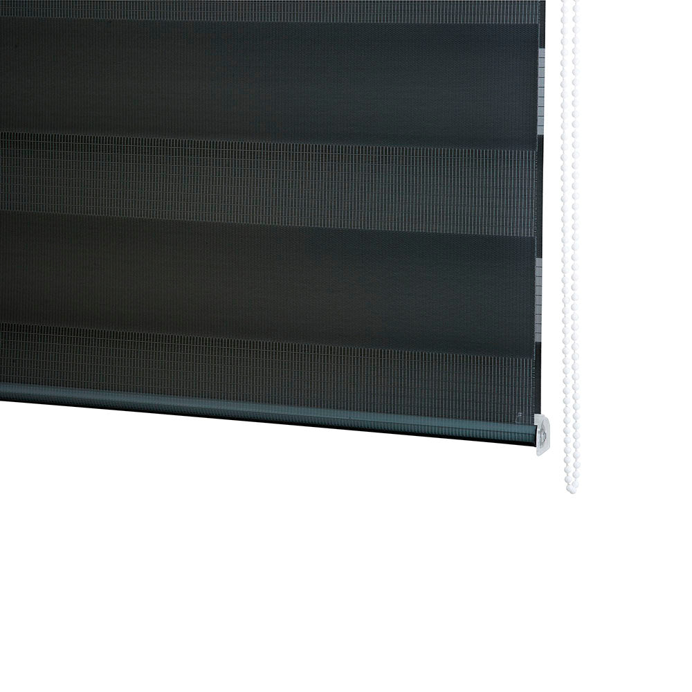 Persiana Janela Rolo Zebra T-Duplo 120X260 Preta Evolux