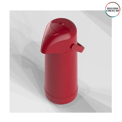 Garrafa Térmica Magic Pump 1Litro Vermelho Latino - Termolar