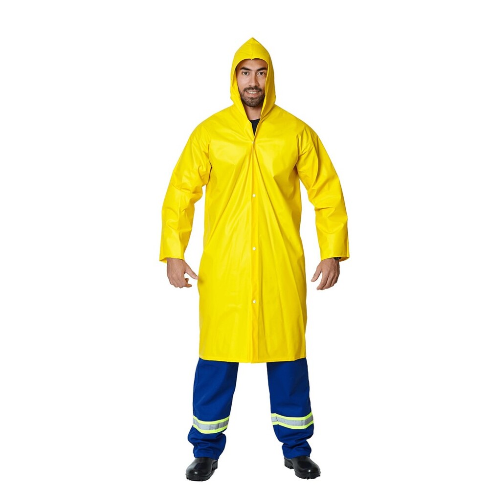 Capa De Chuva Impermeável Tamanho GG Pvc Forrado Com Capuz