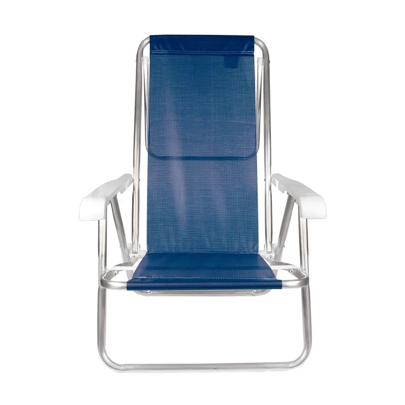 Cadeira Reclinável Alumínio 8 Posições Azul Marinho - Mor