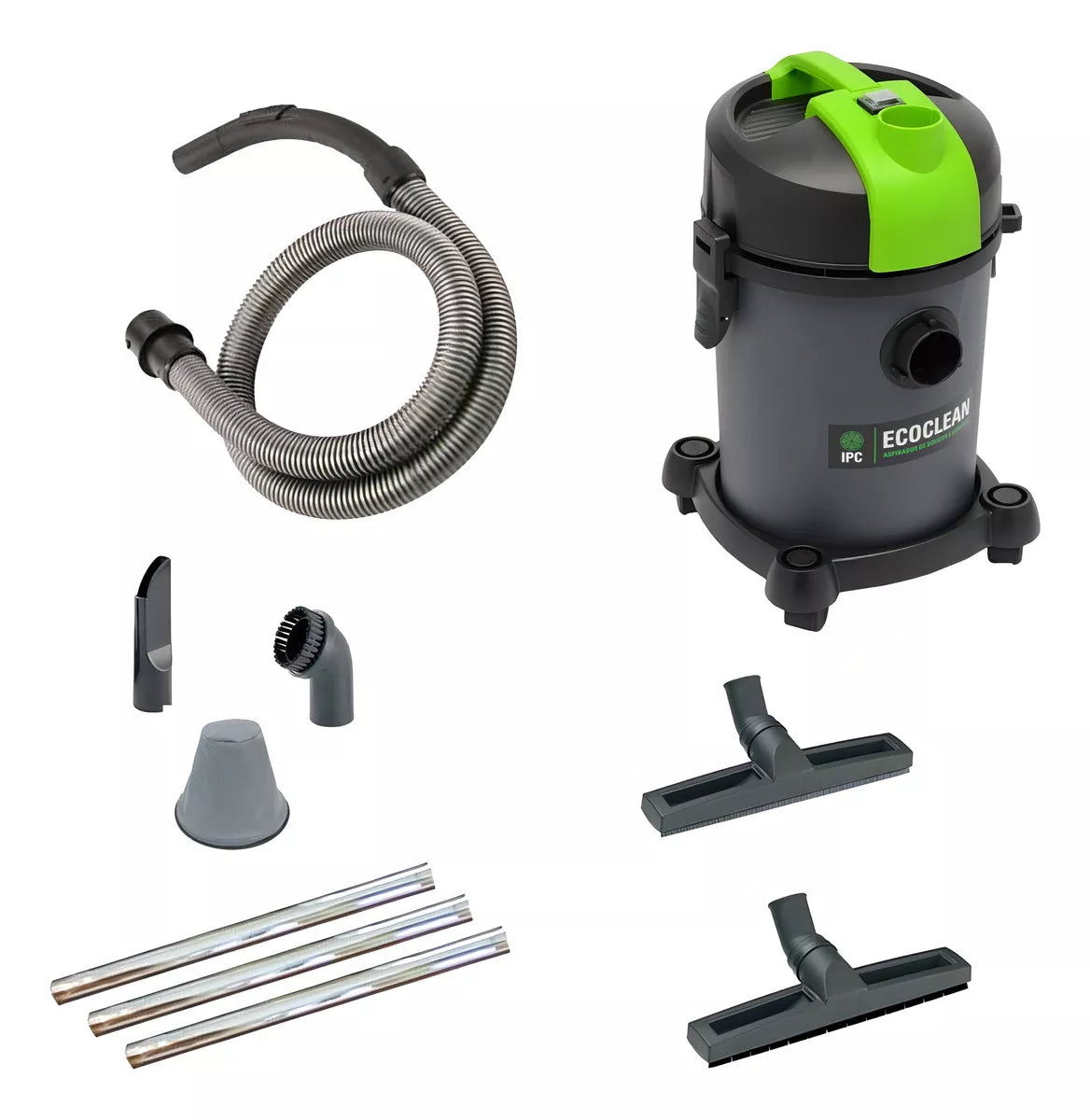 Aspirador Tambor IPC Ecoclean 18L preto e verde 127V