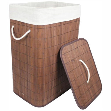 Cesto Lavanderia de Bambu Marrom 65 litros N2301689 Evolux