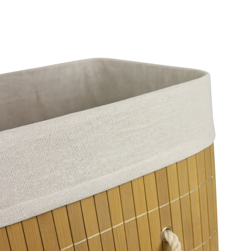 Cesto De Roupa Bambu 65L Evolux N2301688 Retangular C/ Tampa