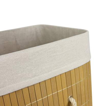 Cesto De Roupa Bambu 65L Evolux N2301688 Retangular C/ Tampa