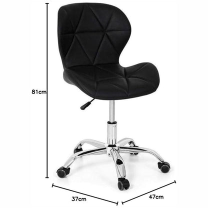 Cadeira Office Eiffel Slim Base Giratória Preta Evolux