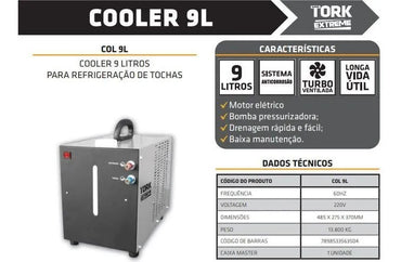 Cooler De Refrigeração Para Tochas De Solda 9 Litros Tork
