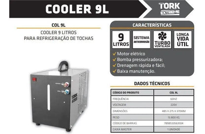 Cooler De Refrigeração Para Tochas De Solda 9 Litros Tork
