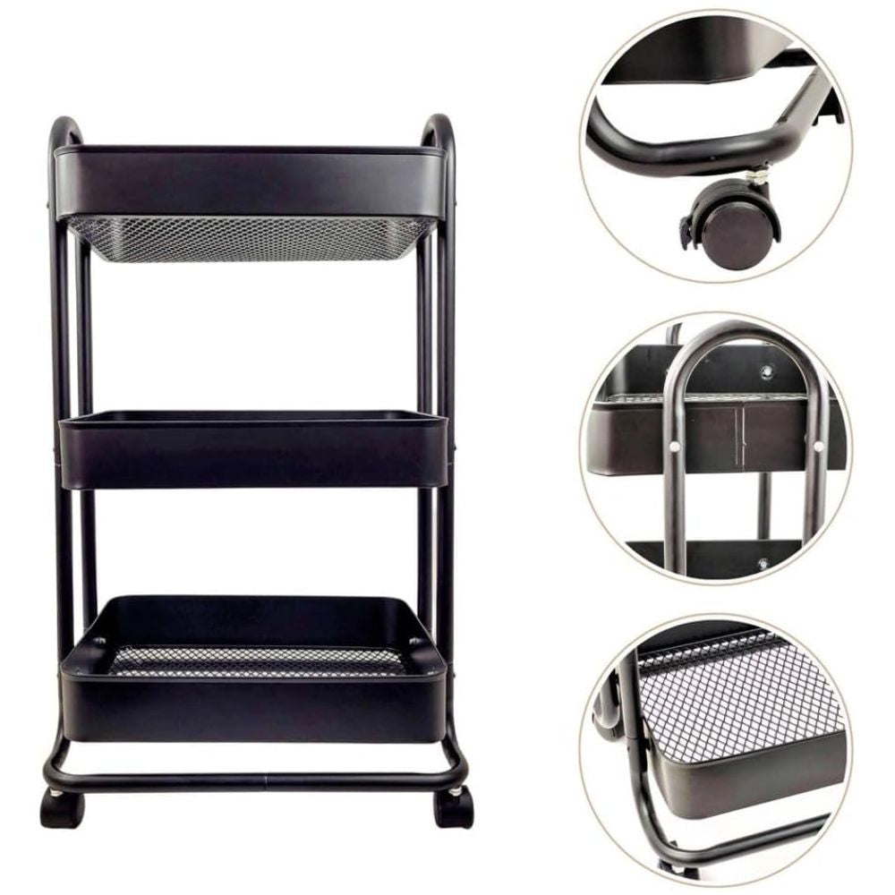Carrinho Organizador Multiuso 3 Prateleiras Metal Evolux