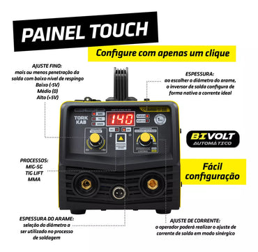 Maquina Solda 140AMP Cimets-6140 Kit Mig S/Gás Mma Tig Tork