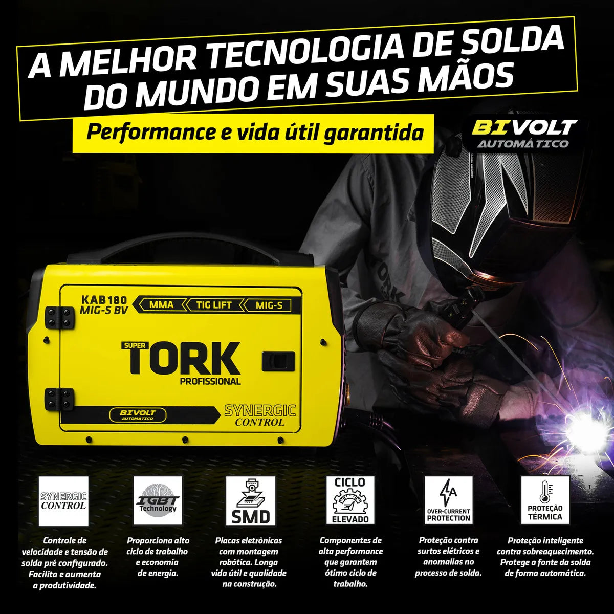 Inversora Solda 180A MIG/MMA/TIG IMETS-8180 - Bivolt - Tork