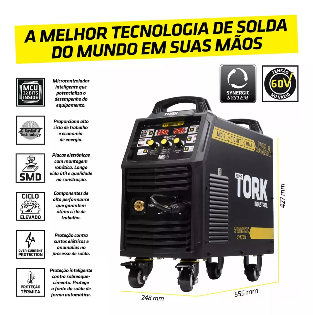 Inversora Trisolda IMETS-9250 - 220V - 250AMP - 5/20KGS Tork