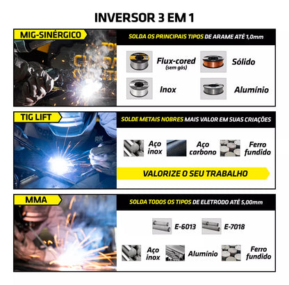 Inversora Trisolda IMETS-9250 - 220V - 250AMP - 5/20KGS Tork