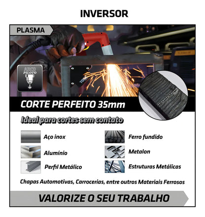 CORTE PLAS ARCO PILOTO 100A COMPRESSOR PLC-11100-3X220V TORK