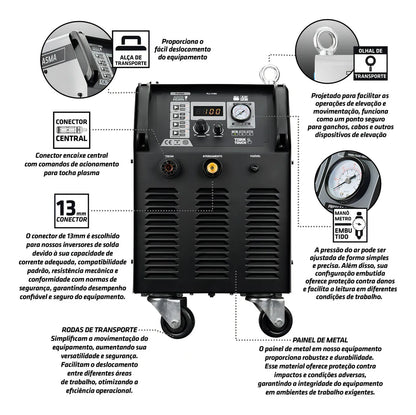 CORTE PLAS ARCO PILOTO 100A COMPRESSOR PLC-11100-3X220V TORK