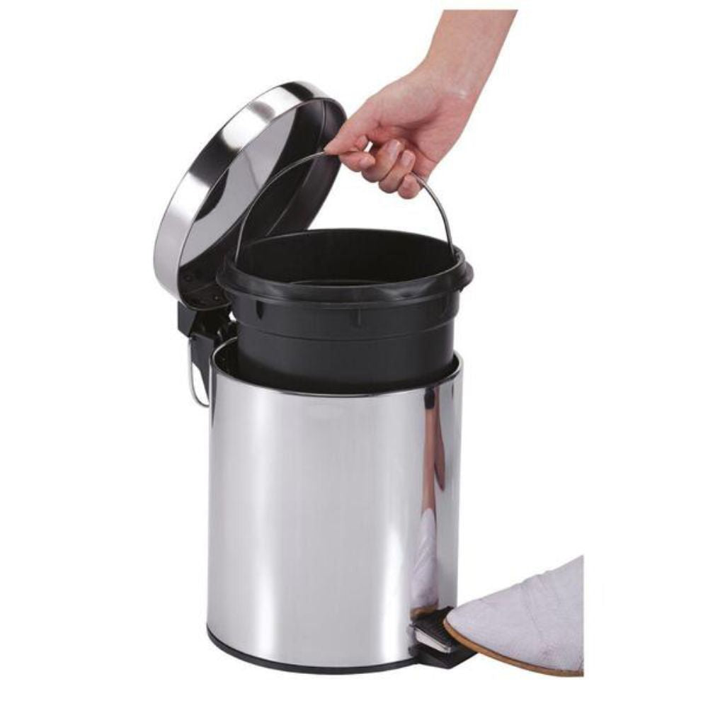 Lixeira Redonda 12 Litros Aço Inox Com Pedal 224731 Kala
