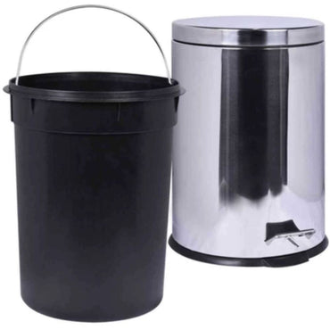 Lixeira Redonda 12 Litros Aço Inox Com Pedal 224731 Kala