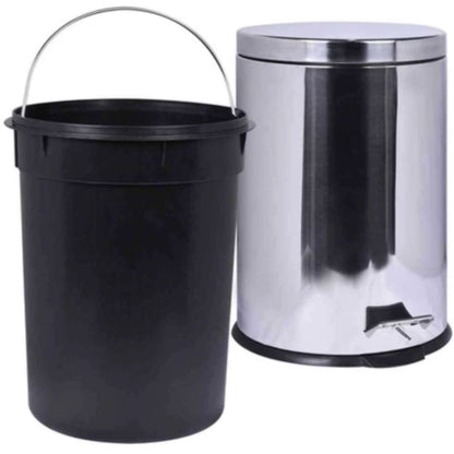 Lixeira Redonda 12 Litros Aço Inox Com Pedal 224731 Kala
