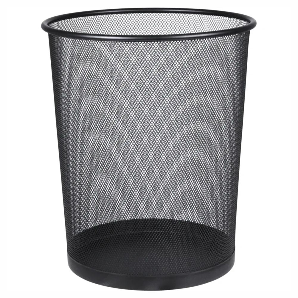 Cesto de Lixo 12,3Litros Redondo Aço Perfurado - Preto Kala