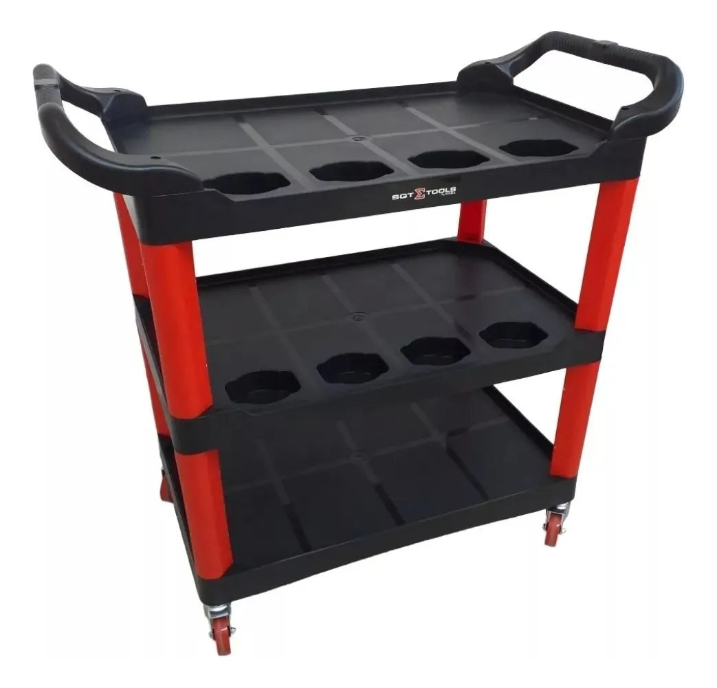 Carrinho Mecânico Detailers C/ 3 Prateleiras Reforçado Sigma