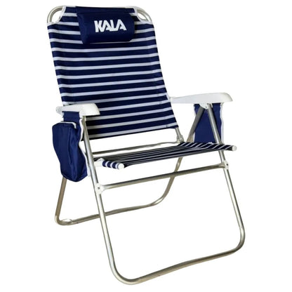 Cadeira 5 Posições Reclinável Bolsa Térmica Camping Praia Kala