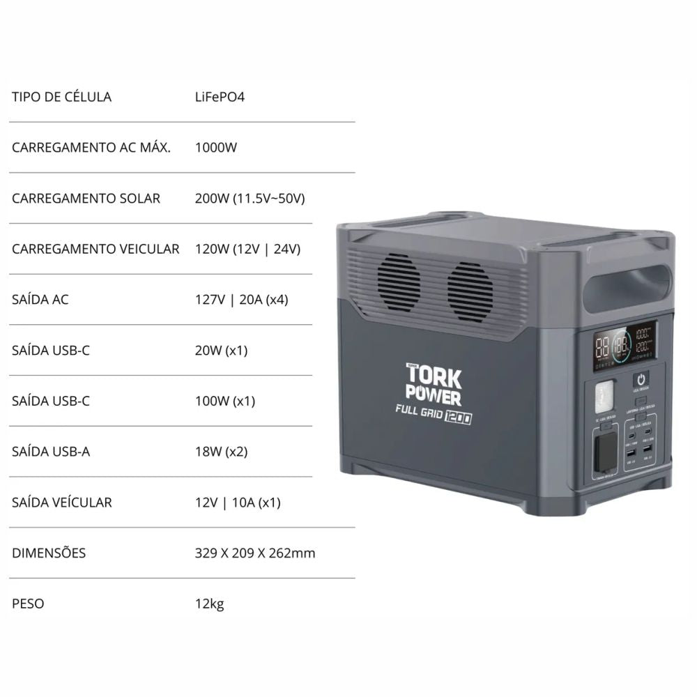 Central De Energia Full Grid 1200w 220v Ps1200w Tork Power