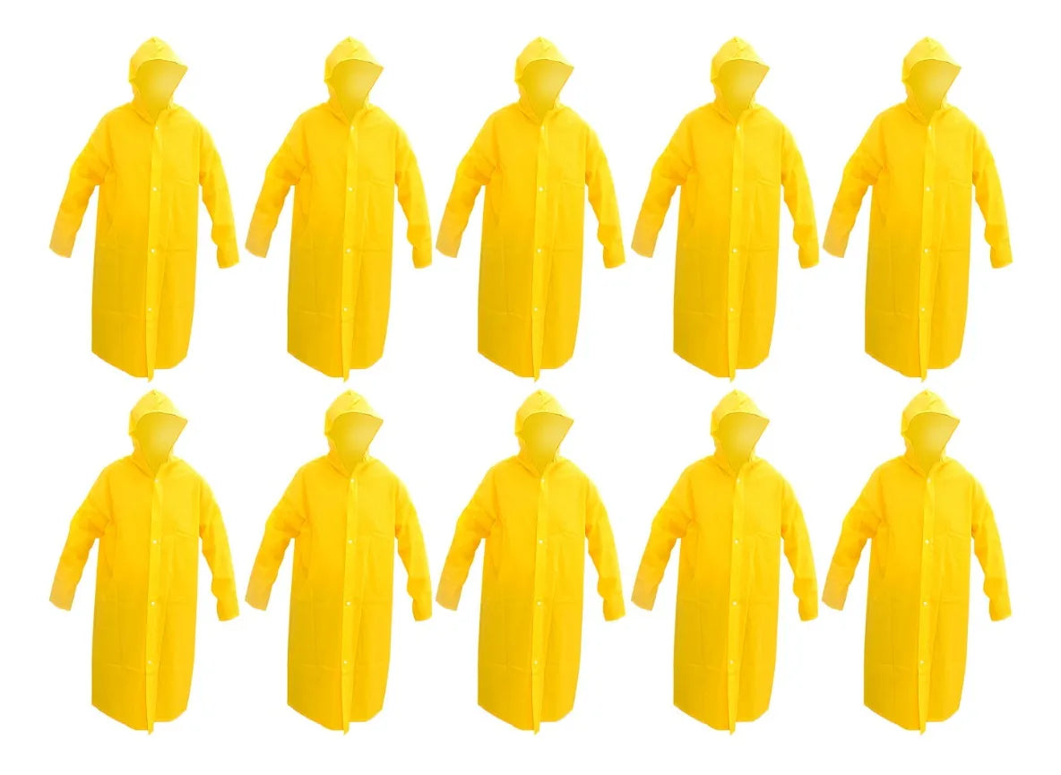 Kit 10 Capa De Chuva Impermeável Pvc Forrado C/capuz Tam. G