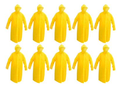Kit 10 Capa De Chuva Impermeável Pvc Forrado C/capuz Tam. G