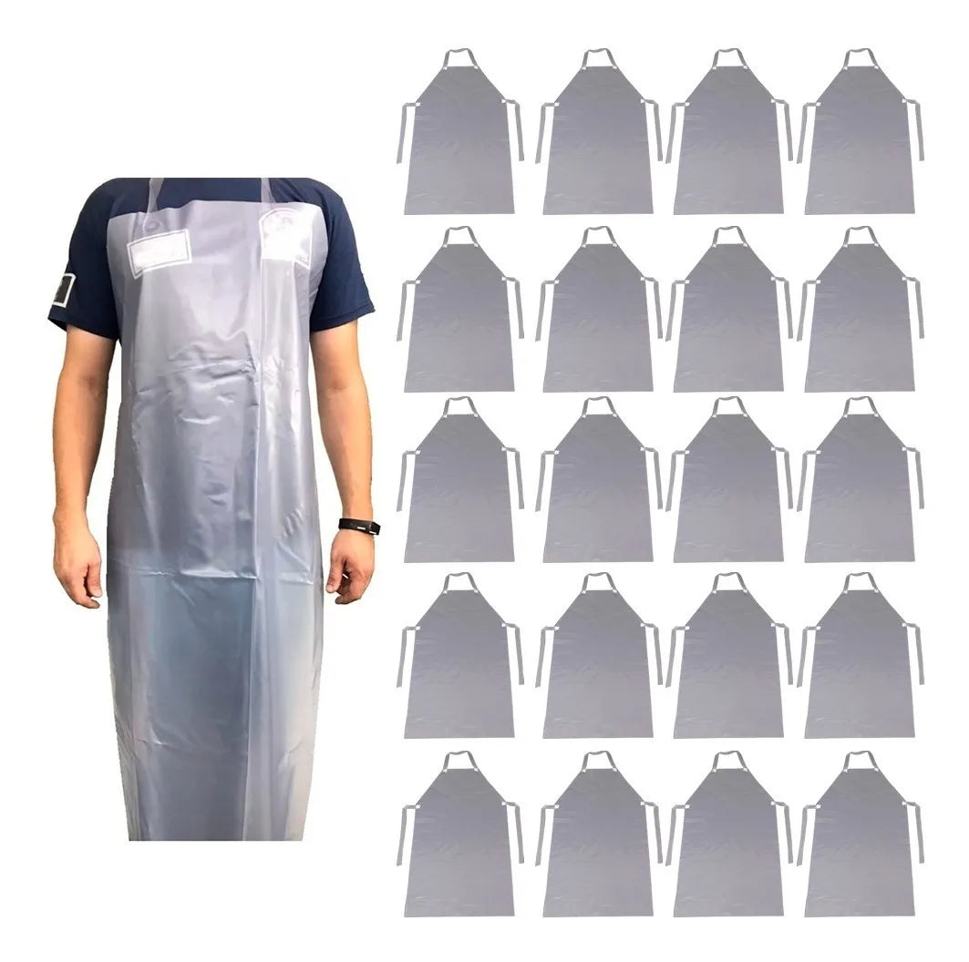 Kit 20 Avental De Vinil Pvc Transparente 1,20x0,70 Brascamp