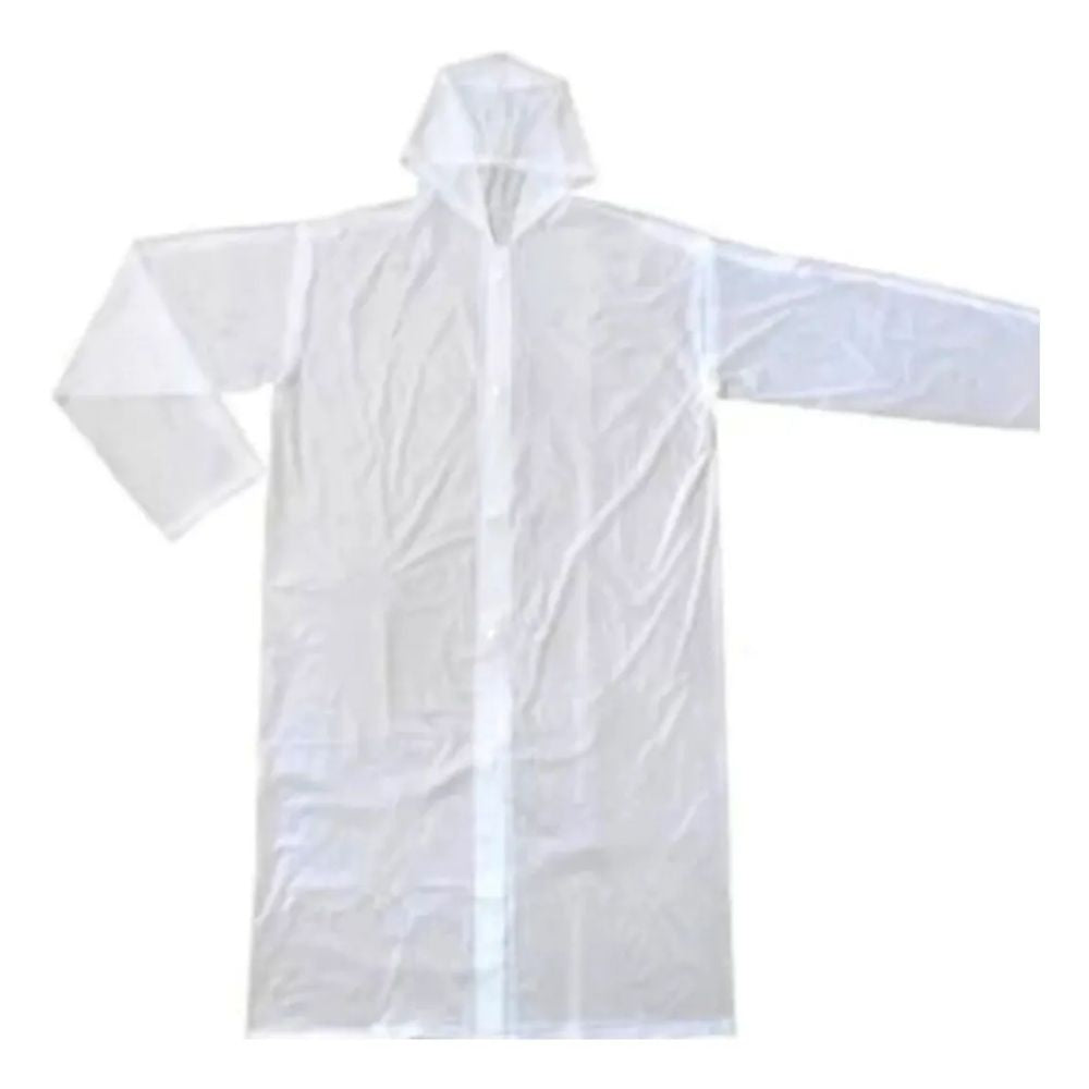 Capa Chuva Transparente Impermeável Pvc Laminado G C/ Capuz