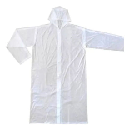 Capa Chuva Transparente Impermeável Pvc Laminado G C/ Capuz