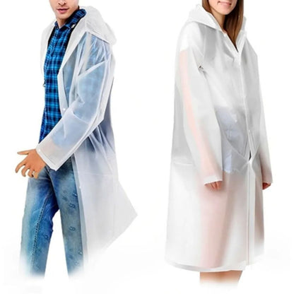 Capa Chuva Transparente Impermeável Pvc Laminado G C/ Capuz