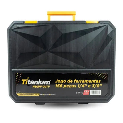 Jogo de Ferramentas 156 peças 1/4" e 3/8" 05614 Titanium