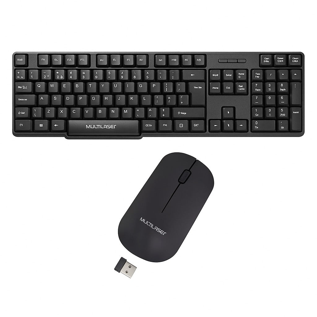 Kit 1Teclado TC213 Com Fio e 1Mouse Sem Fio MO307 Multilaser